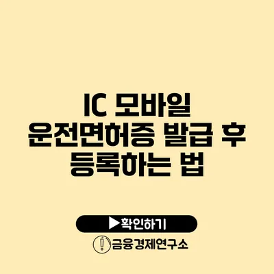 IC 모바일 운전면허증: 발급 후 등록하는 법