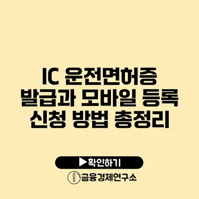 IC 운전면허증 발급과 모바일 등록 신청 방법 총정리