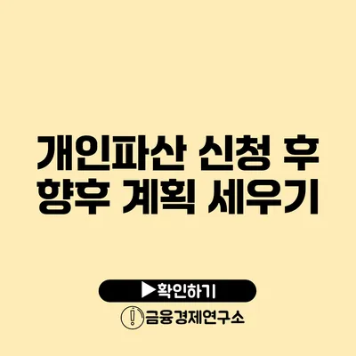 개인파산 신청 후 향후 계획 세우기