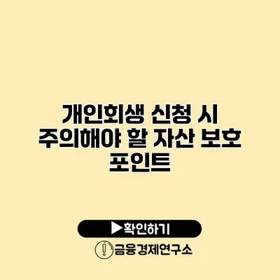 개인회생 신청 시 주의해야 할 자산 보호 포인트