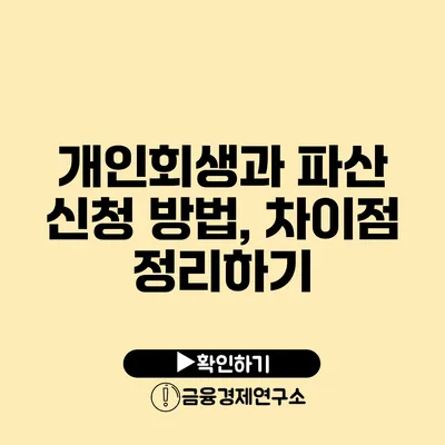 개인회생과 파산 신청 방법, 차이점 정리하기