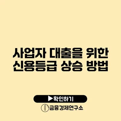 사업자 대출을 위한 신용등급 상승 방법