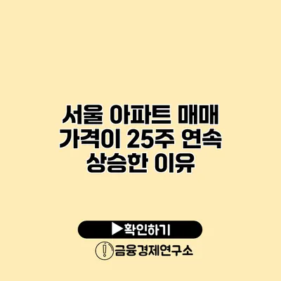 서울 아파트 매매 가격이 25주 연속 상승한 이유