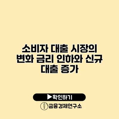 소비자 대출 시장의 변화 금리 인하와 신규 대출 증가