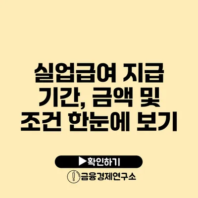 실업급여 지급 기간, 금액 및 조건 한눈에 보기