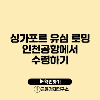 싱가포르 유심 로밍 인천공항에서 수령하기