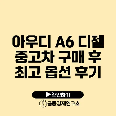 아우디 A6 디젤 중고차 구매 후 최고 옵션 후기