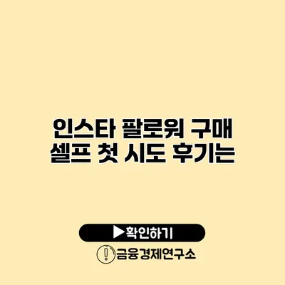 인스타 팔로워 구매 셀프 첫 시도 후기는?