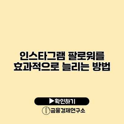 인스타그램 팔로워를 효과적으로 늘리는 방법