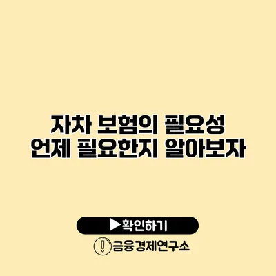 자차 보험의 필요성 언제 필요한지 알아보자