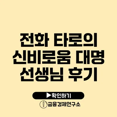 전화 타로의 신비로움 대명 선생님 후기