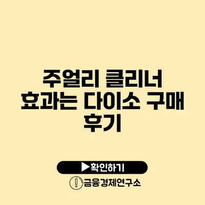 주얼리 클리너 효과는? 다이소 구매 후기