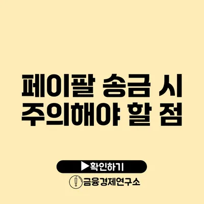 페이팔 송금 시 주의해야 할 점