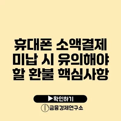 휴대폰 소액결제 미납 시 유의해야 할 환불 핵심사항