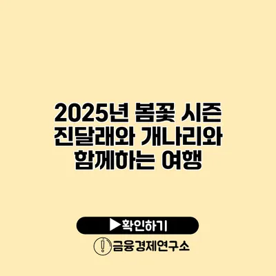 2025년 봄꽃 시즌 진달래와 개나리와 함께하는 여행
