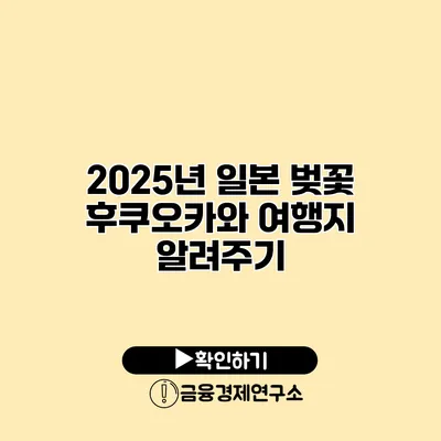 2025년 일본 벚꽃 후쿠오카와 여행지 알려주기