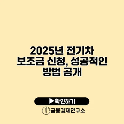 2025년 전기차 보조금 신청, 성공적인 방법 공개