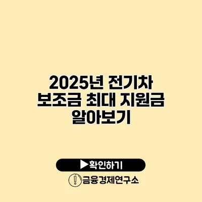 2025년 전기차 보조금 최대 지원금 알아보기