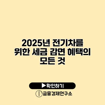 2025년 전기차를 위한 세금 감면 혜택의 모든 것