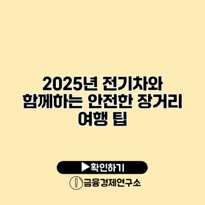 2025년 전기차와 함께하는 안전한 장거리 여행 팁