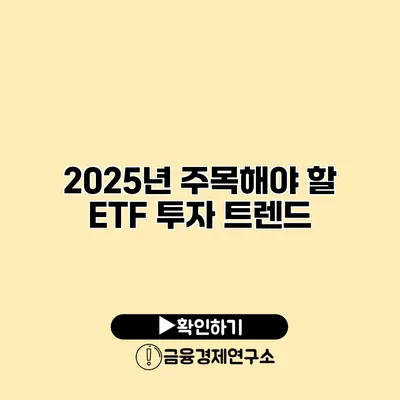 2025년 주목해야 할 ETF 투자 트렌드