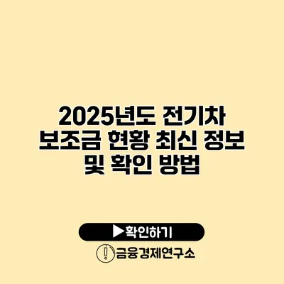 2025년도 전기차 보조금 현황 최신 정보 및 확인 방법