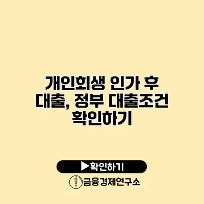 개인회생 인가 후 대출, 정부 대출조건 확인하기