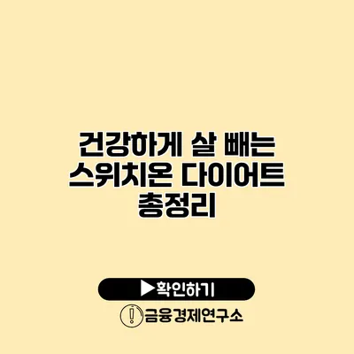 건강하게 살 빼는 스위치온 다이어트 총정리