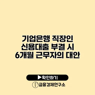 기업은행 직장인 신용대출 부결 시 6개월 근무자의 대안