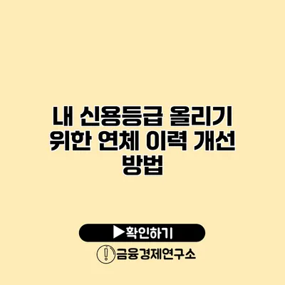 내 신용등급 올리기 위한 연체 이력 개선 방법