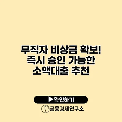 무직자 비상금 확보! 즉시 승인 가능한 소액대출 추천