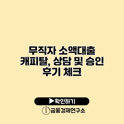 무직자 소액대출 캐피탈, 상담 및 승인 후기 체크