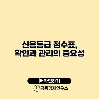 신용등급 점수표, 확인과 관리의 중요성