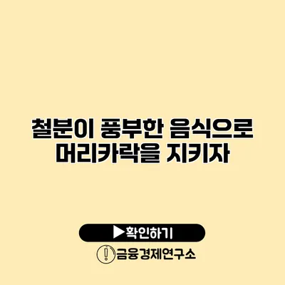 철분이 풍부한 음식으로 머리카락을 지키자