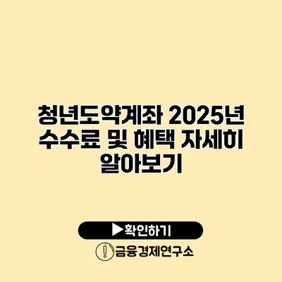 청년도약계좌 2025년 수수료 및 혜택 자세히 알아보기