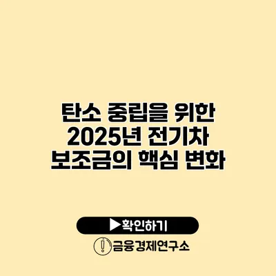 탄소 중립을 위한 2025년 전기차 보조금의 핵심 변화