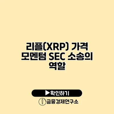 리플(XRP) 가격 모멘텀 SEC 소송의 역할